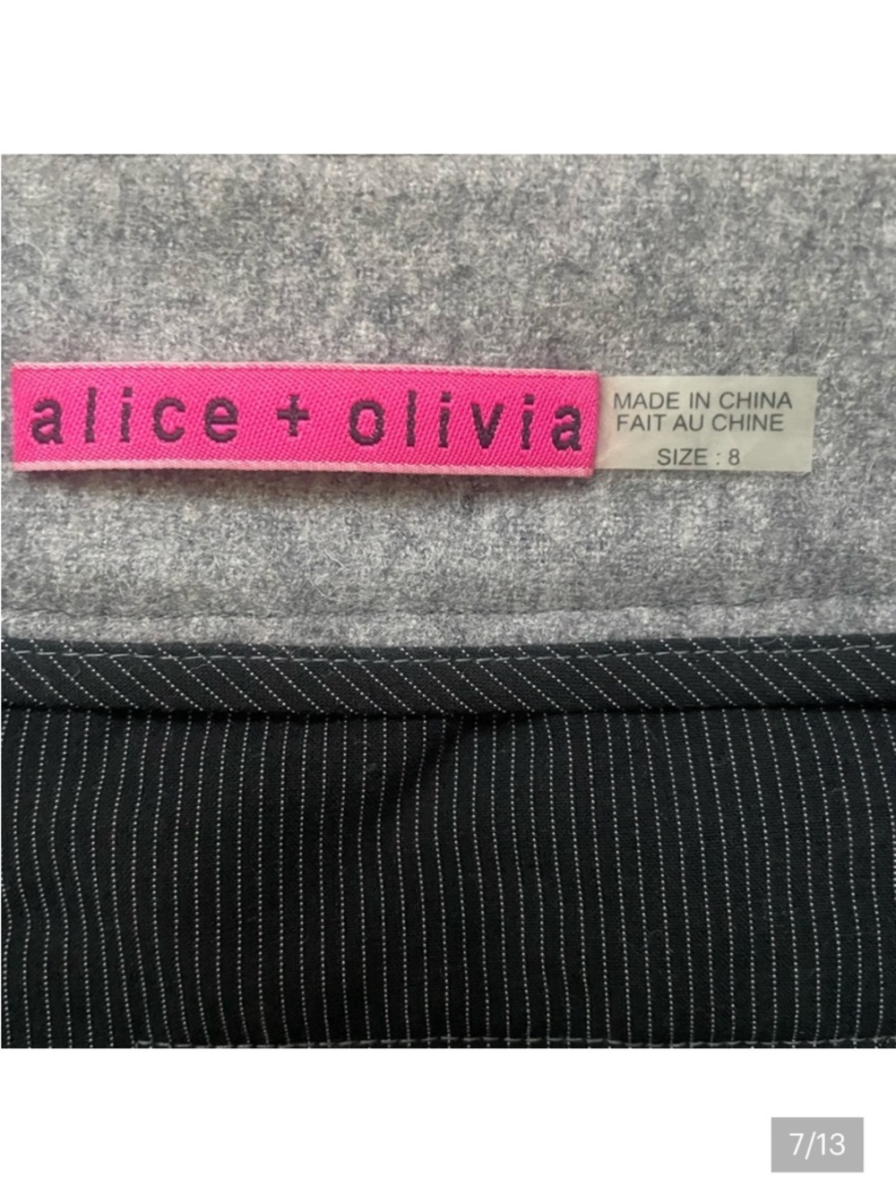 ALICE + OLIVIA GRAY FLANNEL WOOL  SHORTS BACK EXPOSED ZIPPER NWOT NEVER WORN - Picture 7 of 12